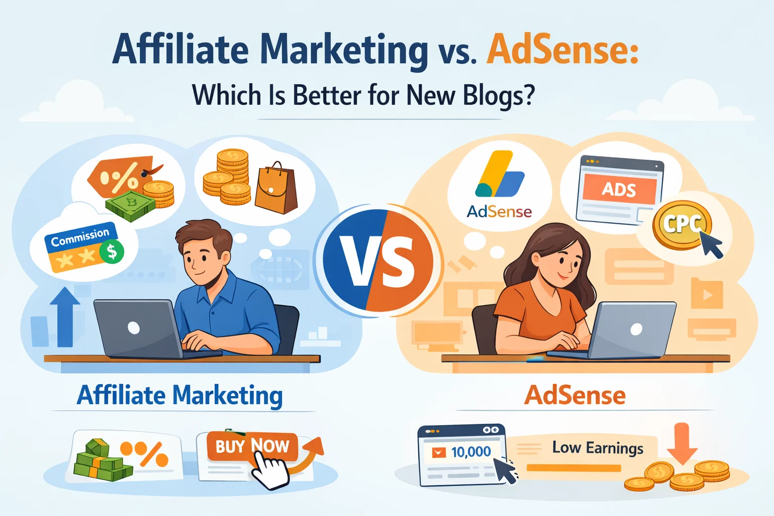 Affiliate Marketing vs AdSense: Which Is Better for New Blogs?